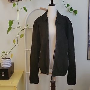 Reiss deep forest green suede jacket